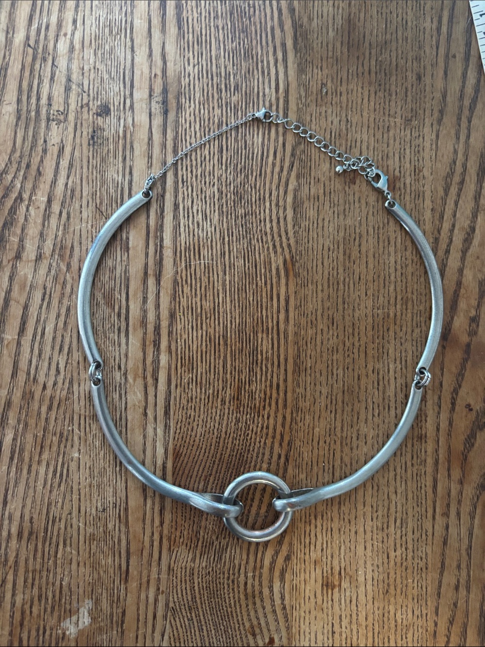 Silver Tone Link Circle Choker Necklace - Women Jewelry